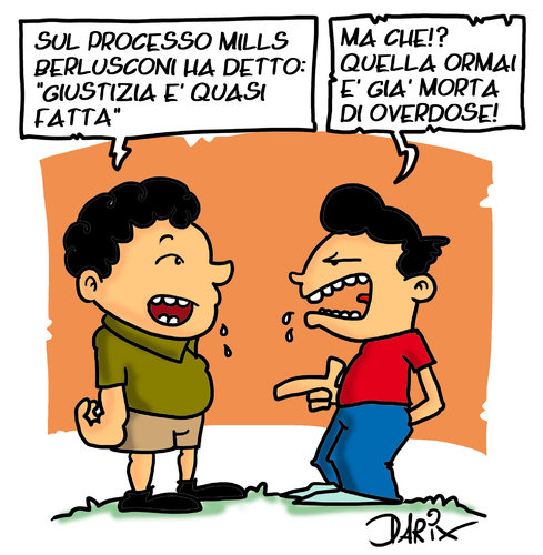 Cartoon: Giustizia quasi fatta (medium) by darix73 tagged mills,berlusconi