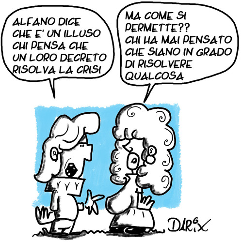 Cartoon: Illusioni (medium) by darix73 tagged alfano,decreto,crisi