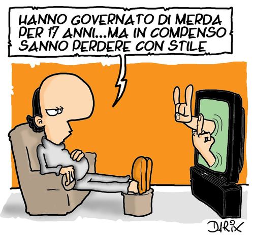 Cartoon: perdere con classe (medium) by darix73 tagged dimissioni,berlusconi
