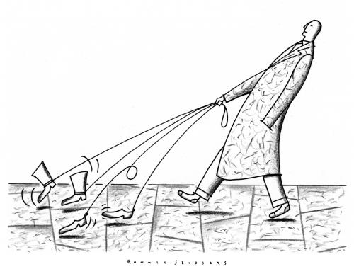 Cartoon: . (medium) by Ronald Slabbers tagged hunde,hund,straße,schuhe,schuh,dogs,dog,street,walking,shoes,shoe