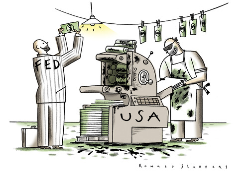 Cartoon: USD 600 billion stimulus plan (medium) by Ronald Slabbers tagged geld,finanz,rechnen,rate,krize,finanzkrise,banken,bank,rezession,money,finance,crisis,banks,recession,liquiditatsspritze,dollar,milliarden,crunch,credit,crises,financial,bernanke,ben,plan,stimulus,monetary,billion,600,reserve,federal,usd,usa,us,fed