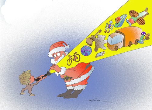 Cartoon: childrens_wishes_come_true (medium) by zluetic tagged childrens,santa,claus