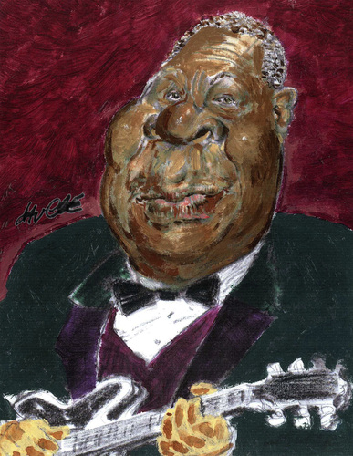 Cartoon: BB King (medium) by daulle tagged caricature,music,daulle,bb,king