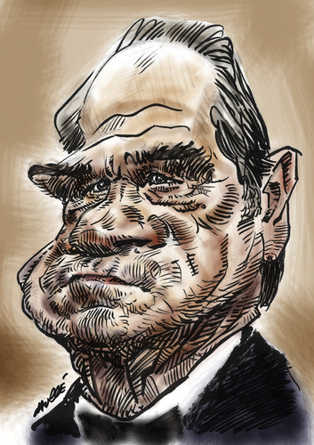 Cartoon: Tommy Lee Jones (medium) by daulle tagged caricature,movie,us,daulle,tommy,lee,jones