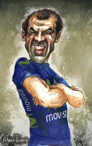 Cartoon: ALEJANDRO VALVERDE (medium) by lagrancosaverde tagged valverde,movistar,ciclismo,cycling,caricature,caricaturas,caricatura