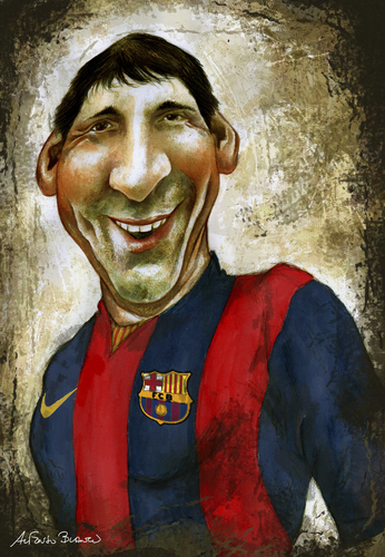 Cartoon: MESSI (medium) by lagrancosaverde tagged messi,barcelona,caricature,caricaturas,karikatur