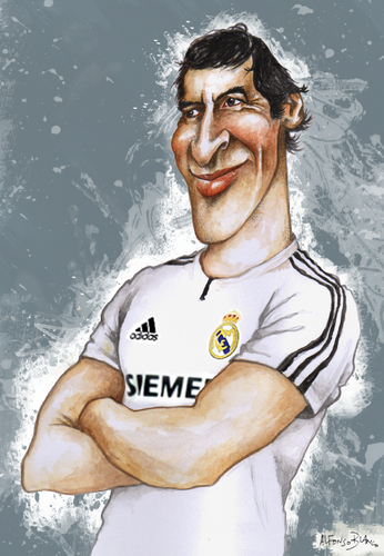 Cartoon: RAUL (medium) by lagrancosaverde tagged raul,real,madrid,schalke,espana,caricature,caricatura,karikaturen