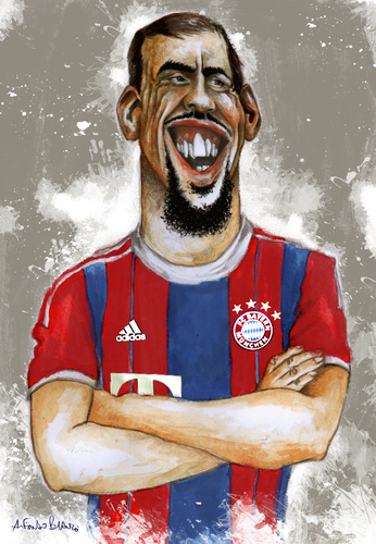 Cartoon: Ribery (medium) by lagrancosaverde tagged bayern,cartoon,caricature,caricatura,france,ribery