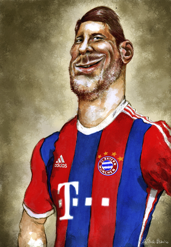 Cartoon: XABI ALONSO (medium) by lagrancosaverde tagged madrid,real,munich,münchen,bayern,alonso,xabi