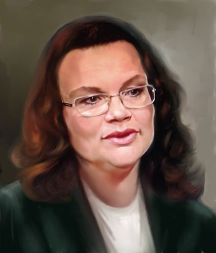 Cartoon: Andrea Nahles (medium) by Sigrid Töpfer tagged digital,art