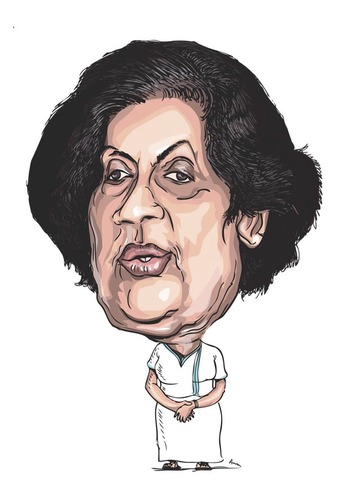 Cartoon: Chandrika Kumaratunge (medium) by awantha tagged chandrika,kumaratunge
