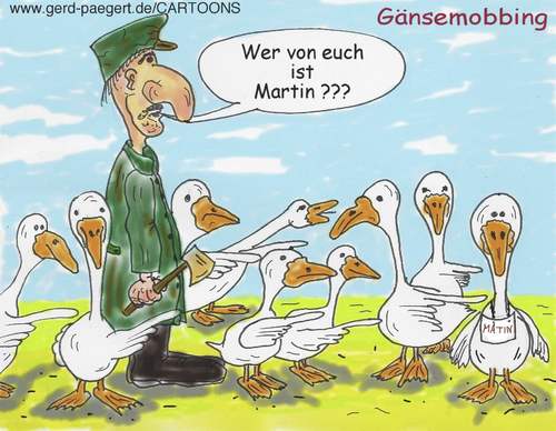 Cartoon: Gänse-Mobbing (medium) by boogieplayer tagged martinsgans