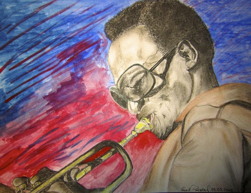 Cartoon: Jazz (medium) by boogieplayer tagged miles,davis