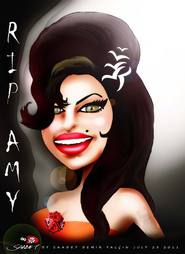 Cartoon: AMY (medium) by saadet demir yalcin tagged saadet,sdy,amywinehouse