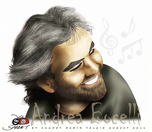 Cartoon: Andrea Bocelli (medium) by saadet demir yalcin tagged saadet,sdy,andreabocelli