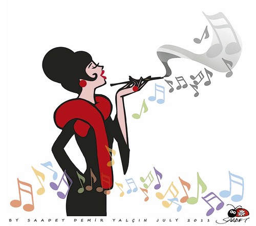 Cartoon: Bitter Melody (medium) by saadet demir yalcin tagged saadet,sdy