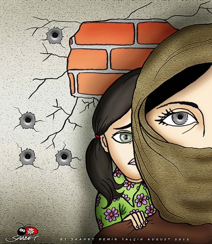 Cartoon: Bullet Scar (medium) by saadet demir yalcin tagged saadet,sdy,bullet