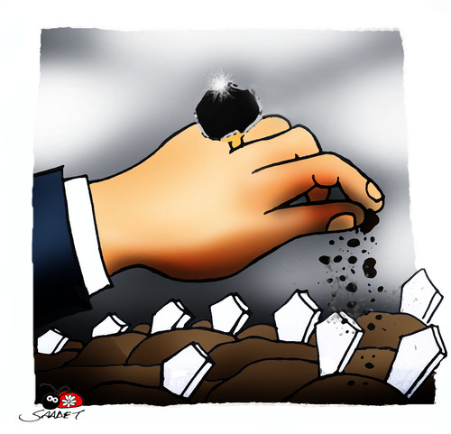 Cartoon: charcoal .. black diamond.. (medium) by saadet demir yalcin tagged syalcin