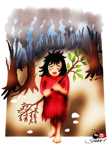 Cartoon: children and trees... (medium) by saadet demir yalcin tagged green,syalcin