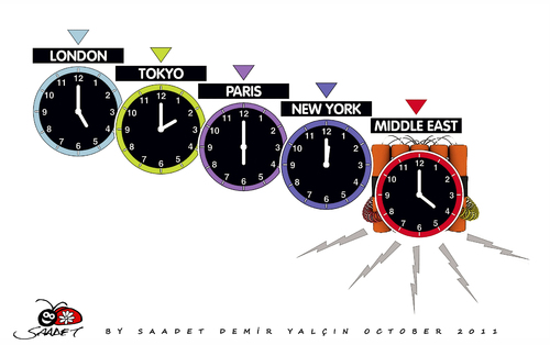 Cartoon: Clocks Of The World... (medium) by saadet demir yalcin tagged saadet,sdy,clocks