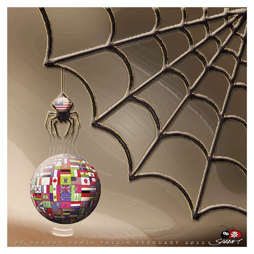 Cartoon: Cobweb... (medium) by saadet demir yalcin tagged flag,world,turkey,sdy,syalcin,saadet