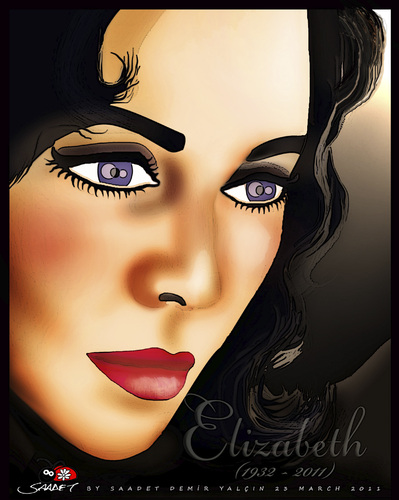 Cartoon: Elizabeth Taylor (medium) by saadet demir yalcin tagged saadet,syalcin,sdy,turkey,liztaylor