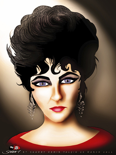 Cartoon: ELIZABETH TAYLOR (medium) by saadet demir yalcin tagged saadet,sdy,syalcin,liztaylor