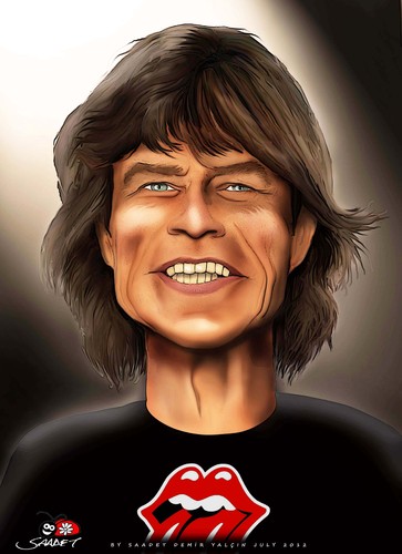 Cartoon: Happy Birthday Mick Jagger (medium) by saadet demir yalcin tagged mickjagger,sdy,saadet