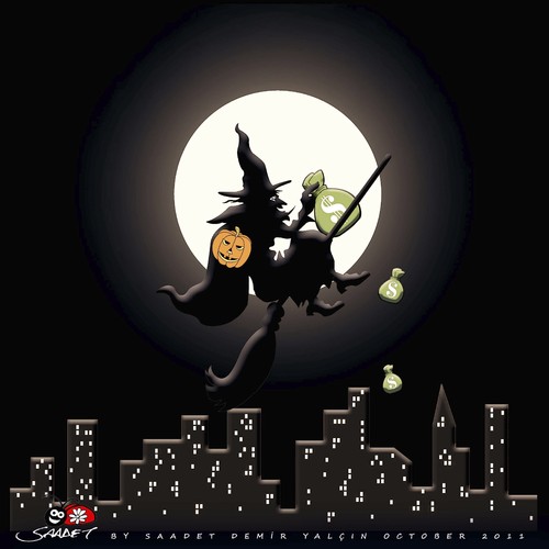 Cartoon: Happy Halloween! (medium) by saadet demir yalcin tagged saadet,sdy,halloween