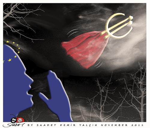 Cartoon: Hero Euro (medium) by saadet demir yalcin tagged saadet,sdy,euro,economiccrisis,europeanunion