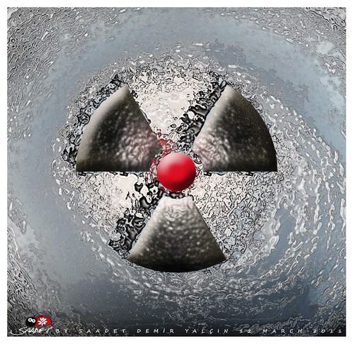 Cartoon: Japan s nuclear danger (medium) by saadet demir yalcin tagged saadet,sdy,syalcin,turkey,japan,nuclear