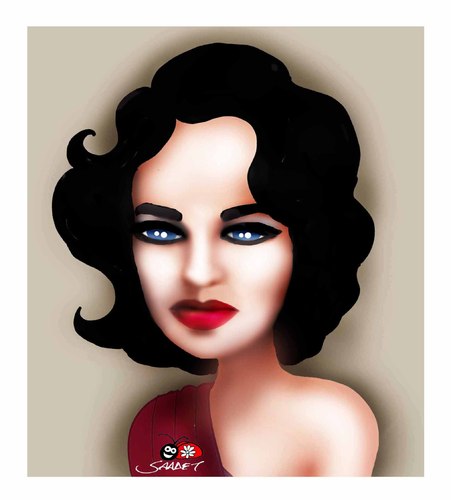 Cartoon: Liz Taylor (medium) by saadet demir yalcin tagged liztaylor,syalcin