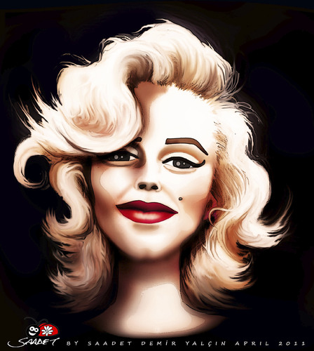 Cartoon: MM (medium) by saadet demir yalcin tagged portrait,marilynmonroe,mm,syalcin,sdy,saadet