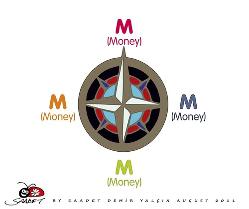 Cartoon: new compass (medium) by saadet demir yalcin tagged saadet,sdy,compass,money