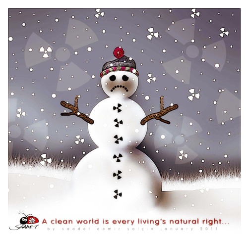 Cartoon: nuclear snow... (medium) by saadet demir yalcin tagged saadet,syalcin,sdy,nuclear,world,snowman