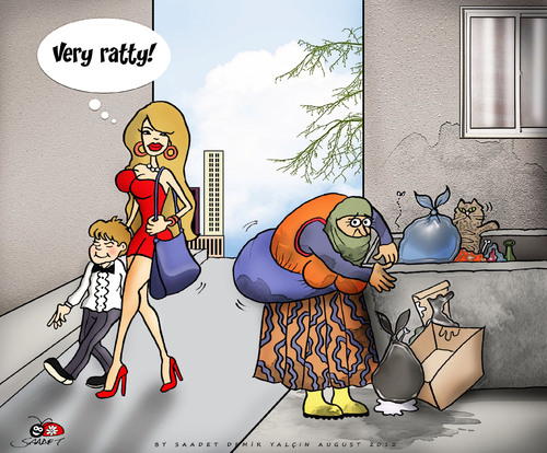 Cartoon: Pretty and Ratty (medium) by saadet demir yalcin tagged womans,sdy,saadet