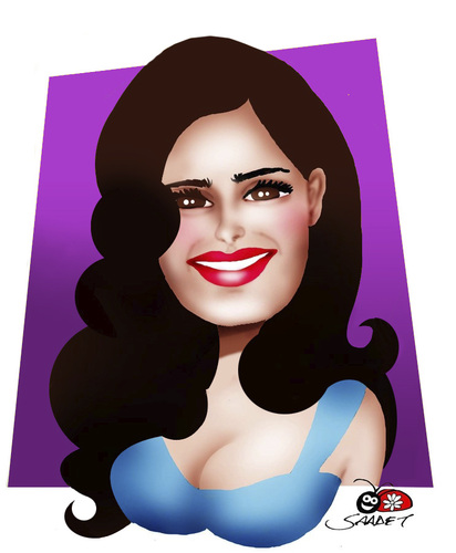 Cartoon: Salma Hayek (medium) by saadet demir yalcin tagged shayek,syalcin,artist