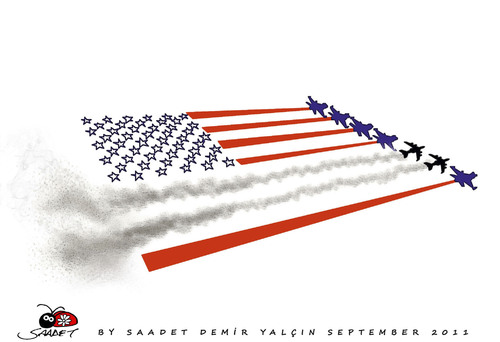 Cartoon: september 11 (medium) by saadet demir yalcin tagged terror,attack,september11,sdy,saadet