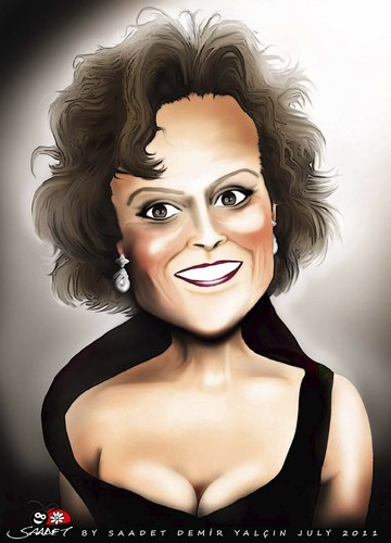 Cartoon: Sigourney Weaver (medium) by saadet demir yalcin tagged saadet,sdy,portrait