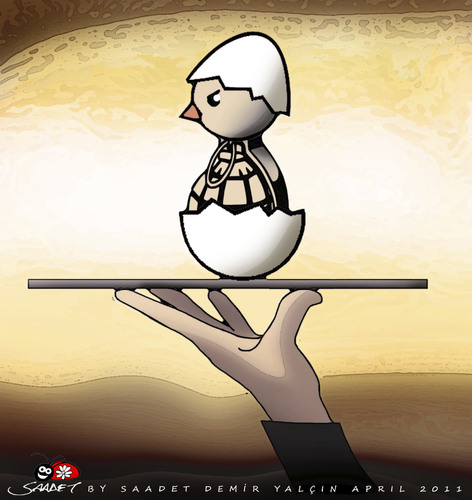 Cartoon: Special Menu (medium) by saadet demir yalcin tagged saadet,sdy,syalcin,turkey,war,peace,world,egg,grenade