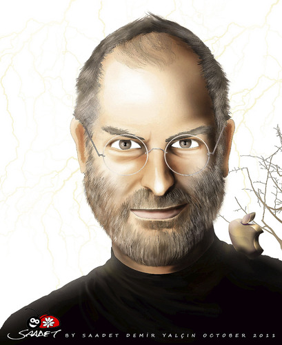 Cartoon: STEVE JOBS (medium) by saadet demir yalcin tagged saadet,sdy,stevejobs,apple