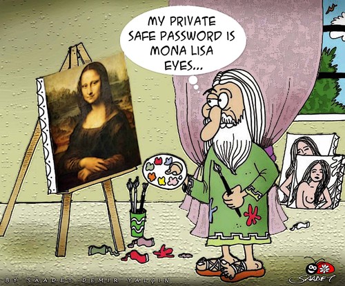 Cartoon: The Da Vinci Code (medium) by saadet demir yalcin tagged saadet,sdy,monalisa,davinci,leonardo