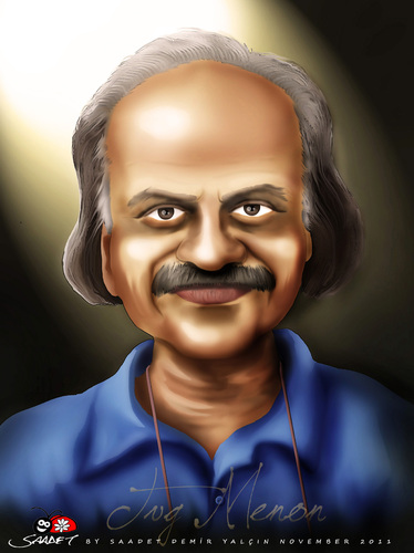 Cartoon: TVG Menon (medium) by saadet demir yalcin tagged portrait,kar2nist,tvgmenon,turkey,india,sdy,saadet