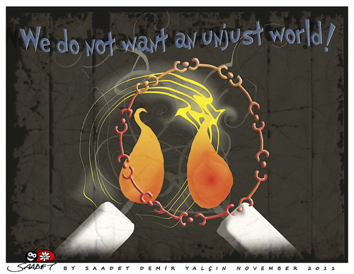 Cartoon: UNJUST WORLD (medium) by saadet demir yalcin tagged saadet,sdy,unjust,world,candle