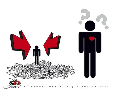 Cartoon: very important person (medium) by saadet demir yalcin tagged saadet,sdy,money,heart