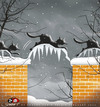 Cartoon: Cats in the winter... (small) by saadet demir yalcin tagged saadet sdy winter cats cold ice