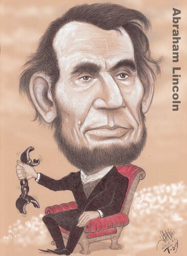 Cartoon: Abraham Lincoln 1809  1865 (medium) by T-BOY tagged abraham,lincoln,1809,1865