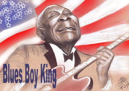 B B KING By T-BOY | Famous People Cartoon | TOONPOOL