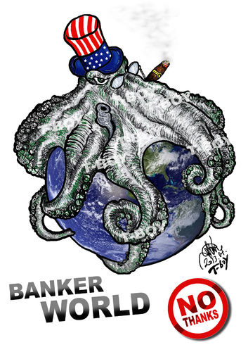 Cartoon: BANKER WORLD (medium) by T-BOY tagged no