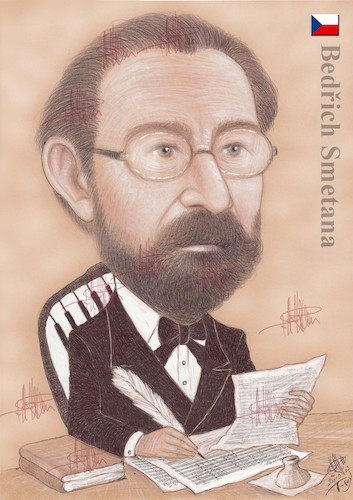 Cartoon: BEDRICH SMETANA (medium) by T-BOY tagged bedrich,smetana